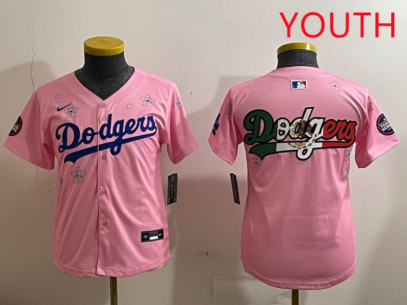 Youth Los Angeles Dodgers Blank Pink Sakura Edition 2025 Nike MLB Jersey style 7